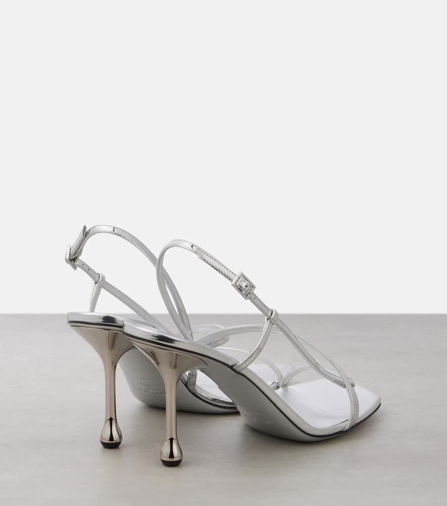 Jimmy Choo High Heel Metallic Sandals With Buckle Strap