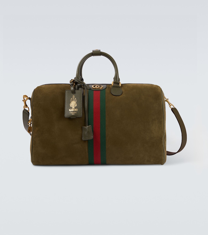 Gucci Uomo Borsa Da Viaggio Savoy In Suede Verde Unica- Mytheresa