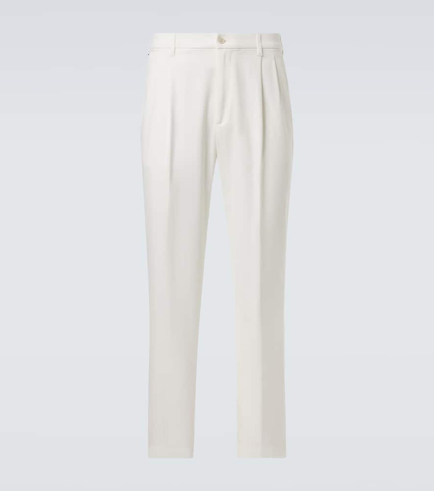 Cotton-blend twill tapered pants