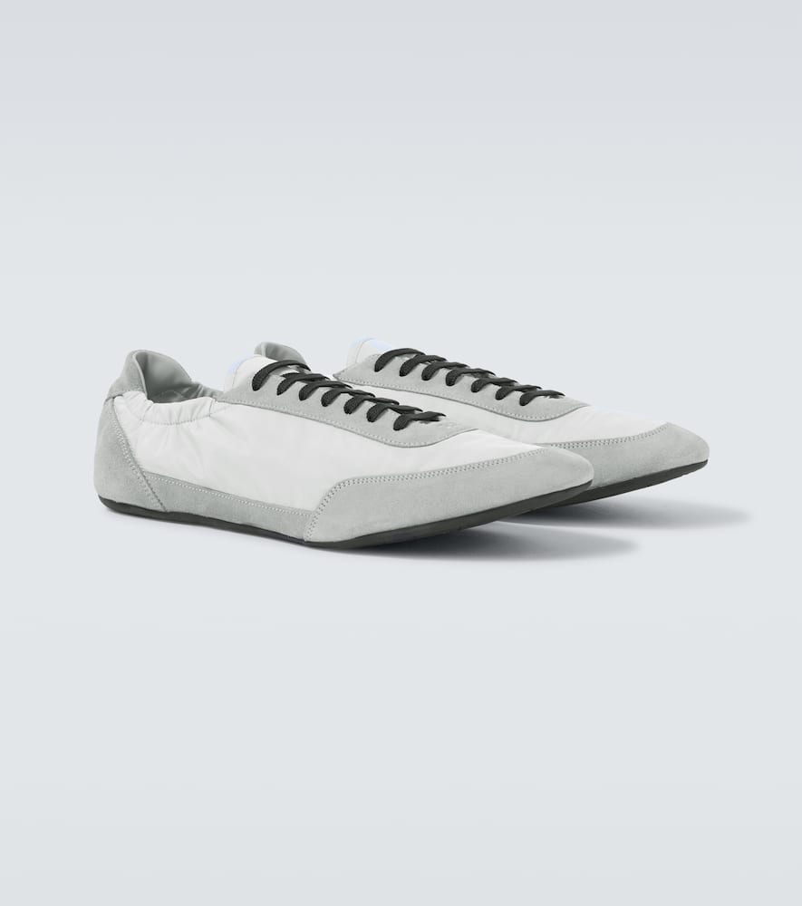 Prada Collapse Re-nylon And Suede Sneakers In Gray