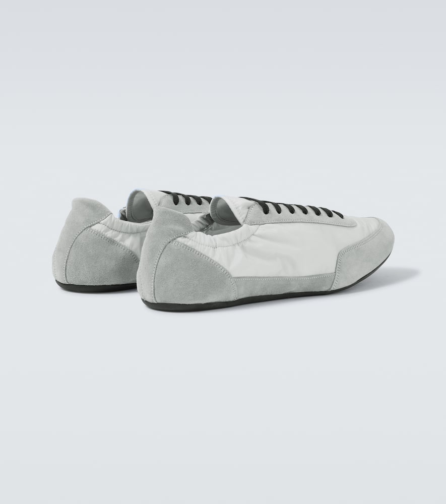 Prada Collapse Re-nylon And Suede Sneakers In Gray