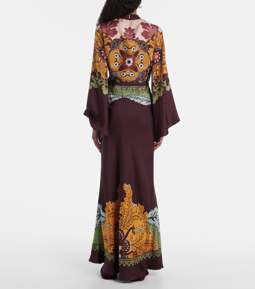 La Doublej Printed Silk-twill Maxi Skirt In Multi