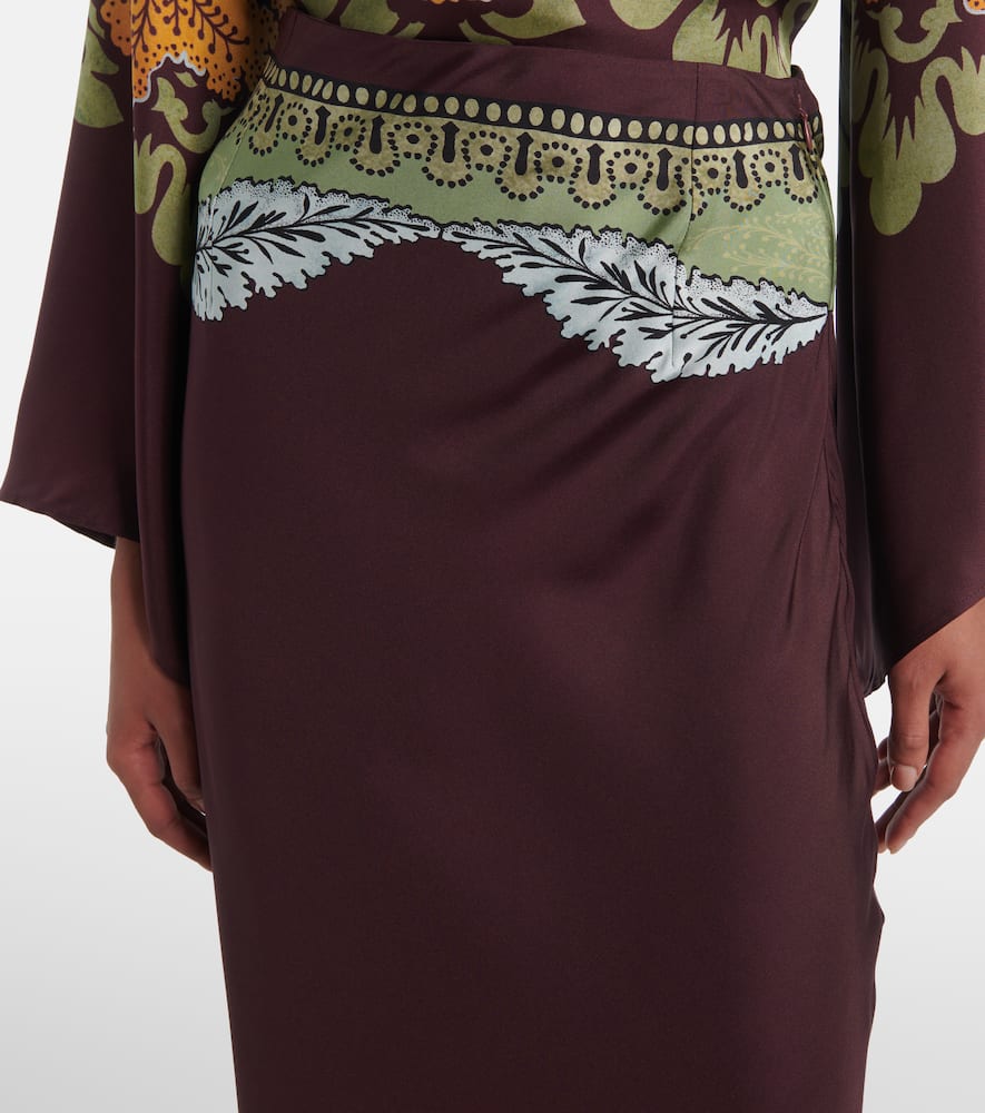 La Doublej Printed Silk-twill Maxi Skirt In Multi