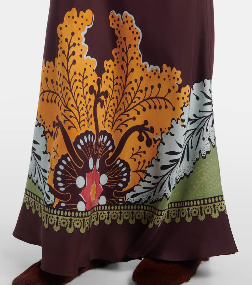 La Doublej Printed Silk-twill Maxi Skirt In Multi