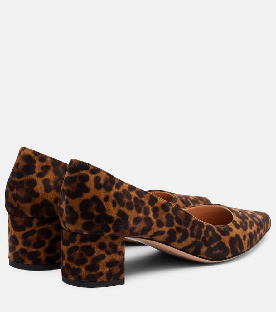 Gianvito Rossi Piper 45 Leopard-print Suede Pumps In Brown
