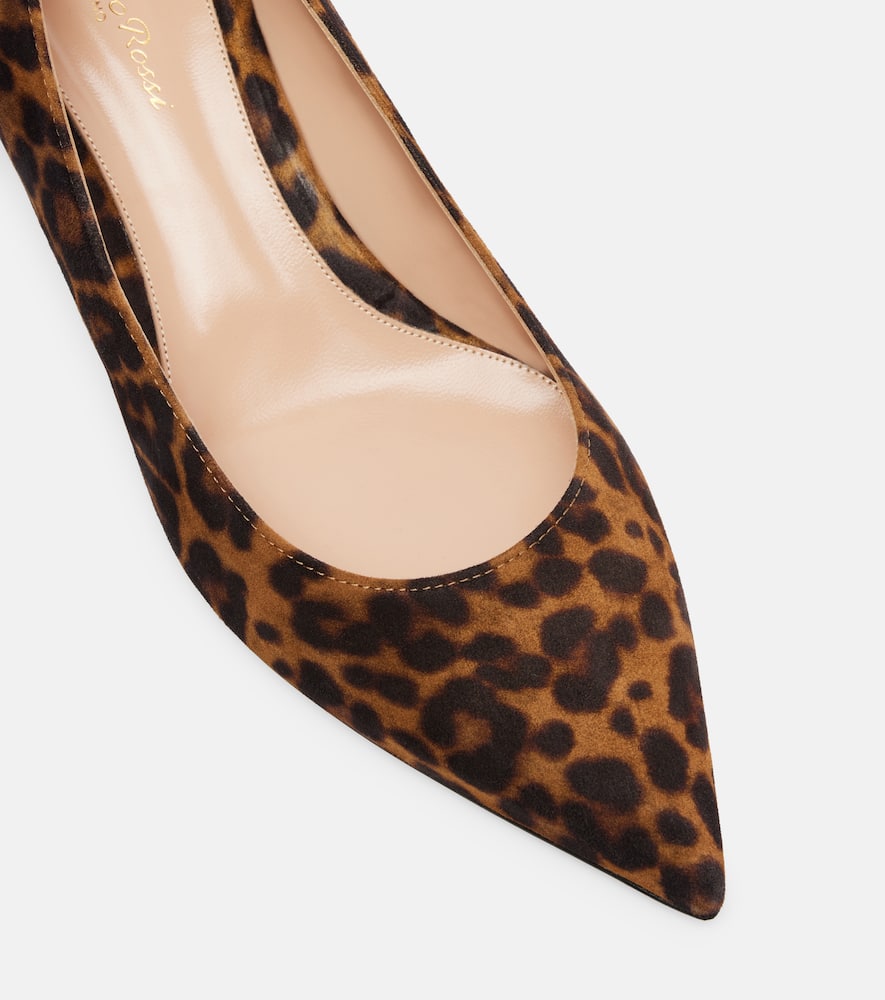 Gianvito Rossi Piper 45 Leopard-print Suede Pumps In Brown