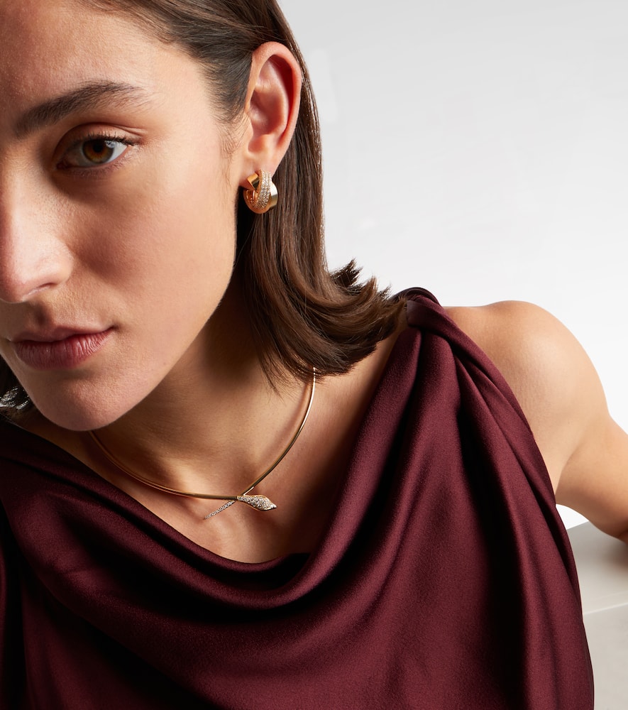 Sydney Evan Snake 14kt Gold Pendant Necklace With Diamonds In Gold