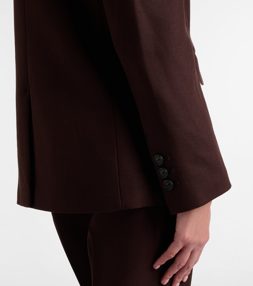 Vince Double-breasted Blazer In Burgundy