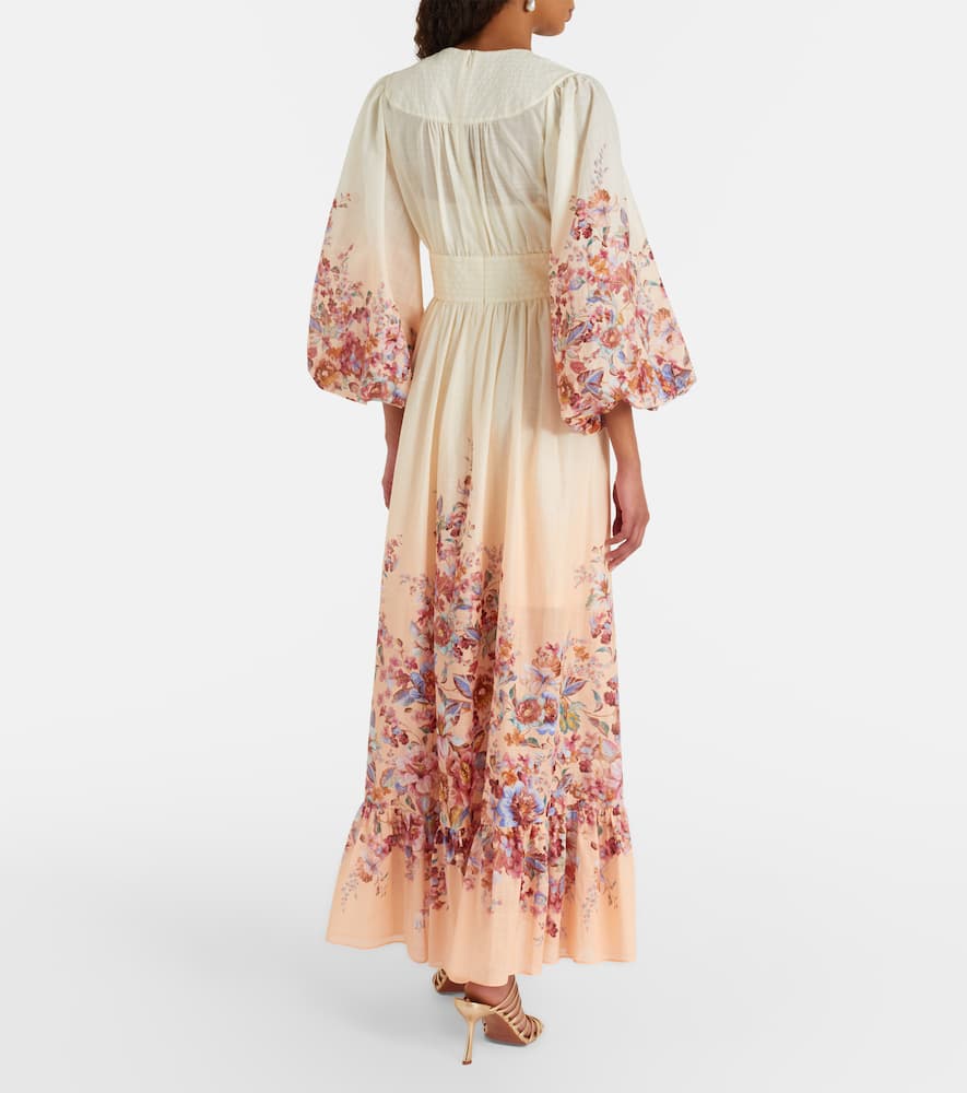 Zimmermann Awaken Floral Cotton Maxi Dress In White