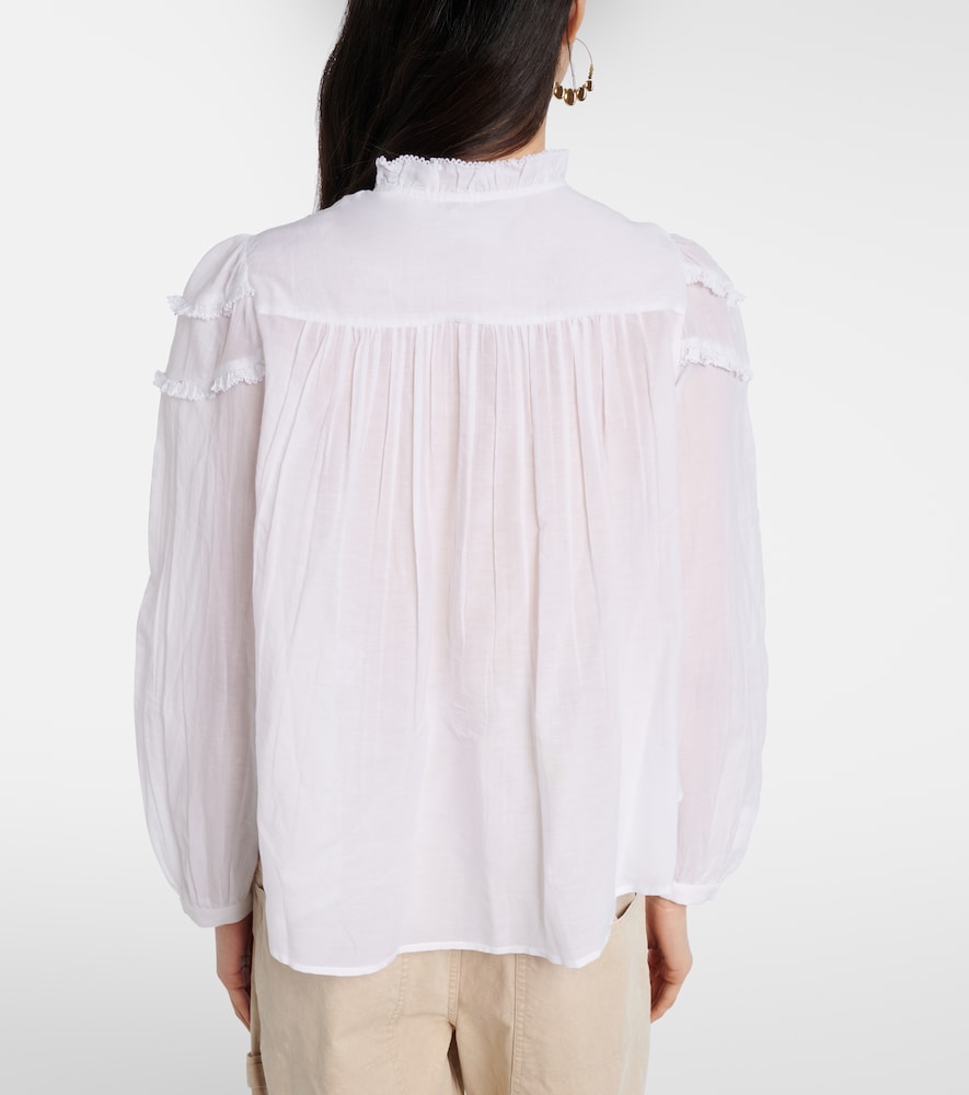 Christa Ruffled Cotton-Blend Blouse