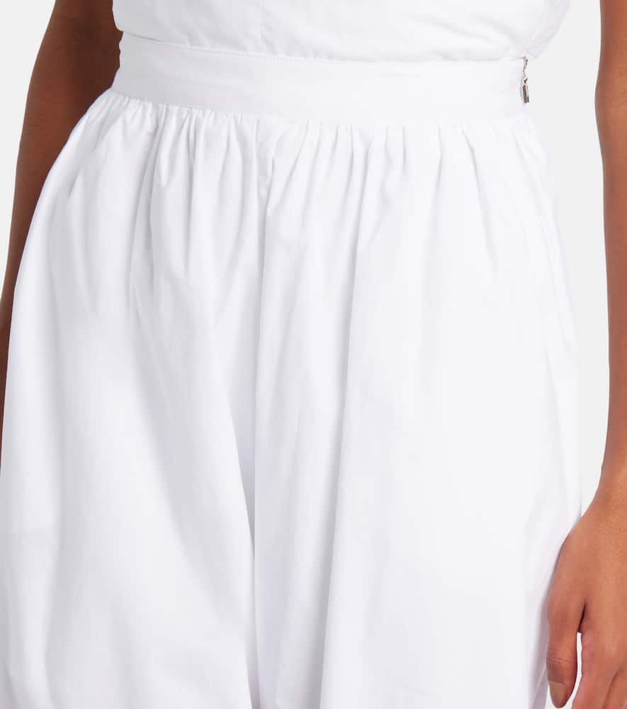 Rotate Birger Christensen Nicola High-rise Cotton Poplin Balloon Pants In White