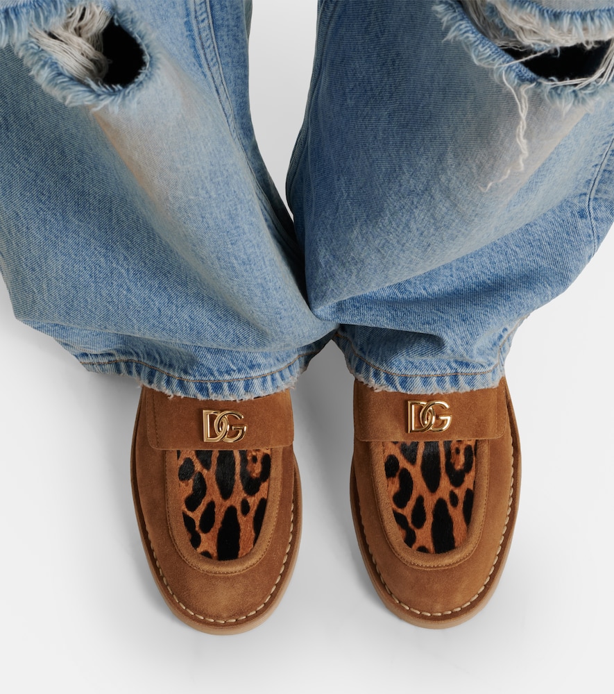 Dolce & Gabbana DG suede and calf hair loafers