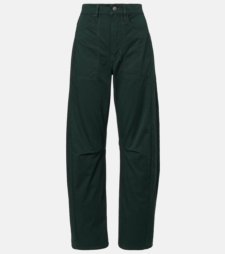 Veronica Beard Sloan Cotton Twill Barrel Leg Pants