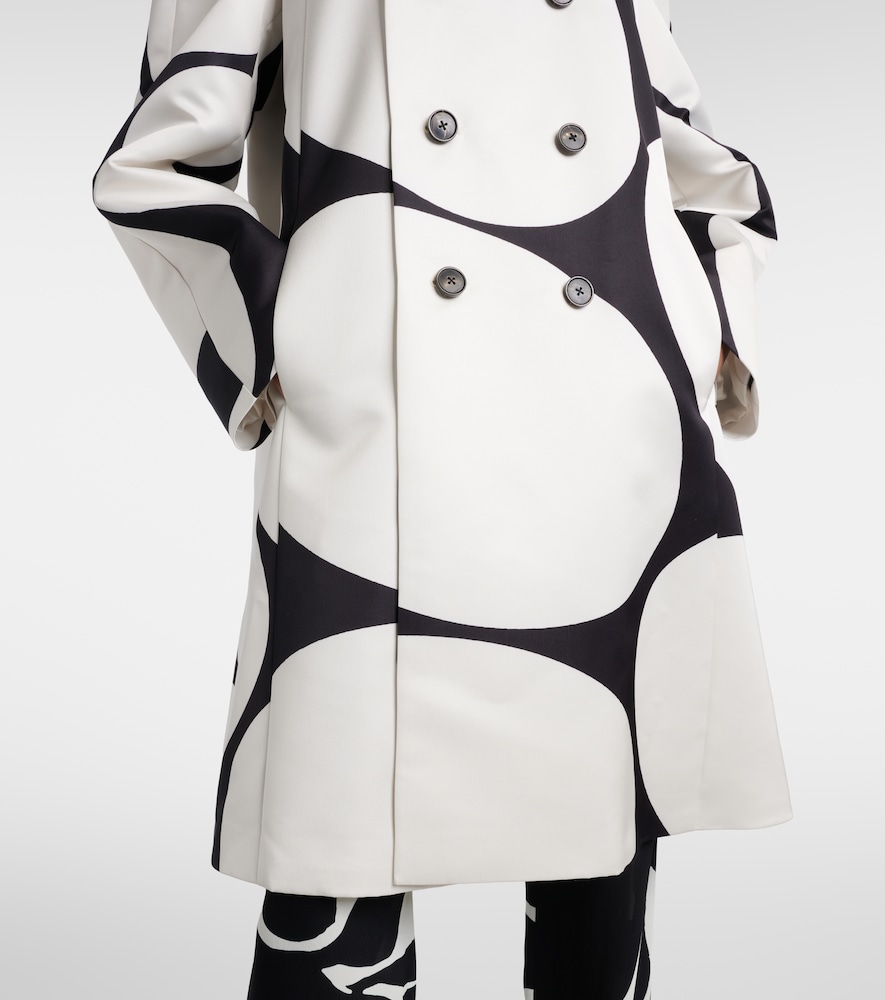  Dries Van Noten Dries Van Noten Polka-dot Double-breasted Satin Coat 