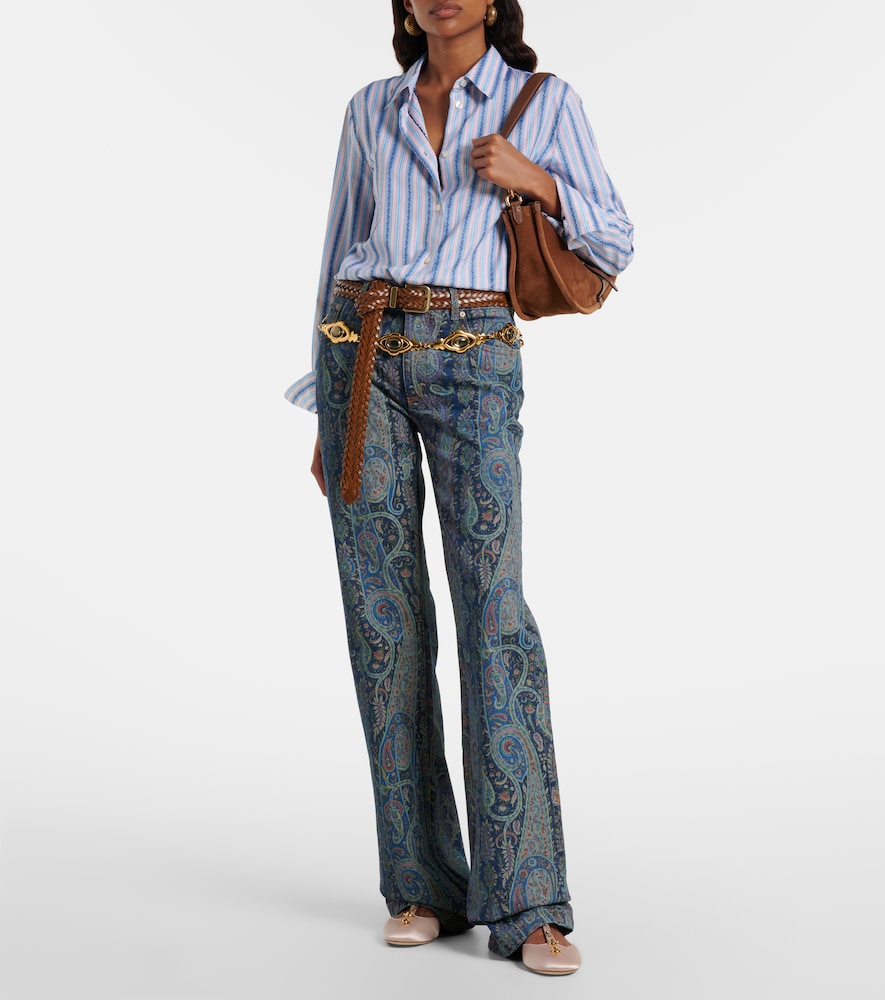 Etro Paisley striped cotton shirt