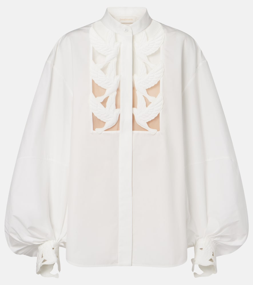 Zimmermann Luna appliqué cotton blouse