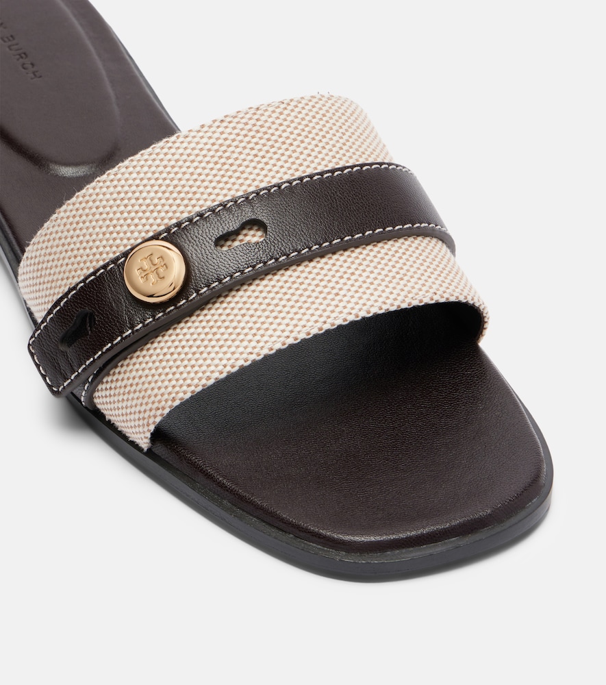  Tory Burch Tory Burch Pantoletten Romy Aus Canvas Und Leder 