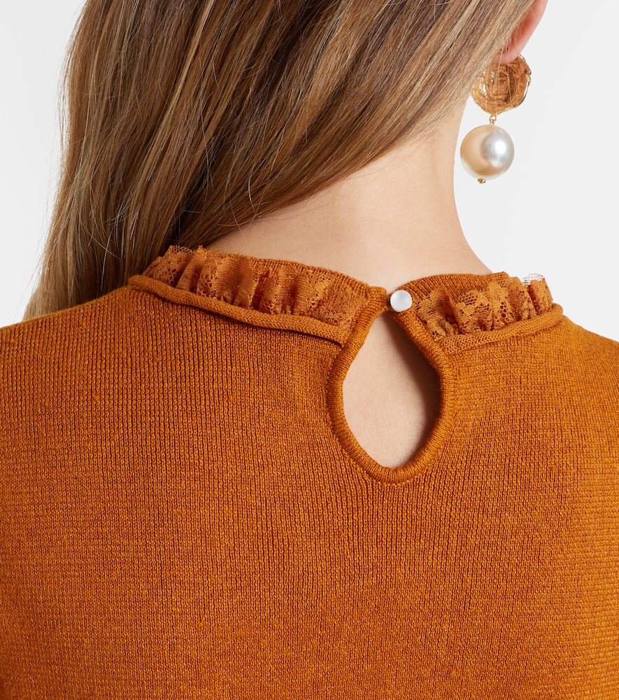  Shushu/tong Shushu/tong Lace-trimmed Linen Top 