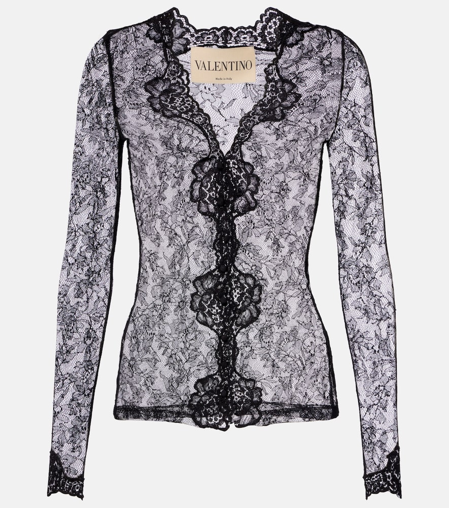 Valentino Floral sheer lace cardigan