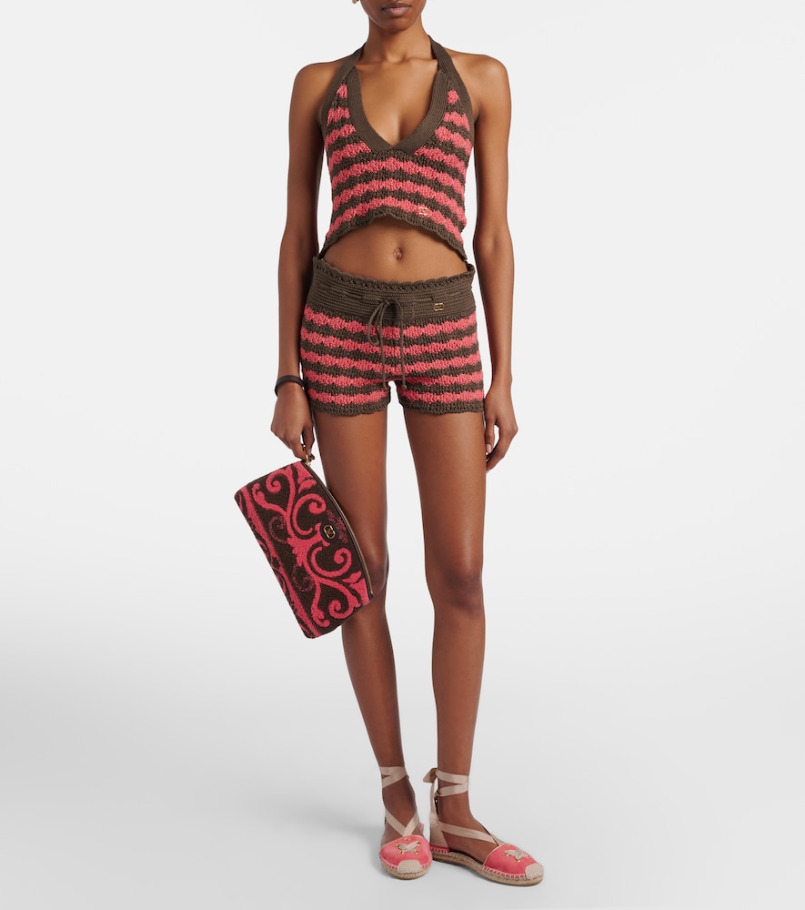  Valentino Valentino Striped Knitted Cotton Shorts 