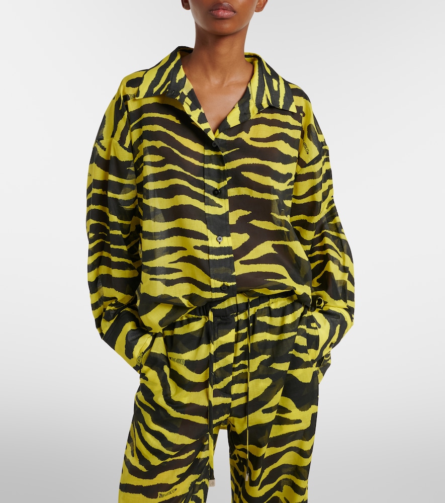 The Attico Animal-print cotton muslin shirt