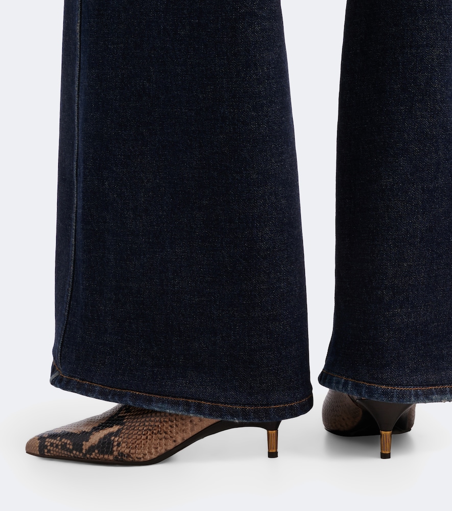 Bella Snake-Effect Ankle Boots