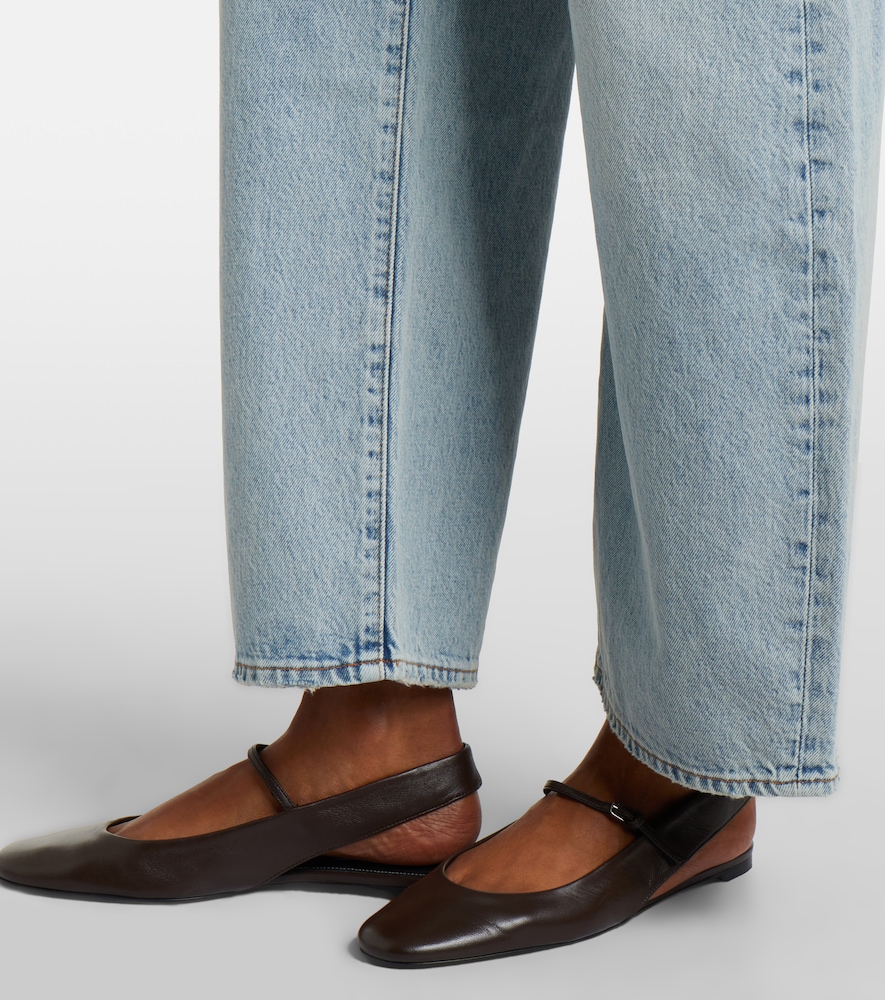 The Bow Crop Barrel-Leg Jeans