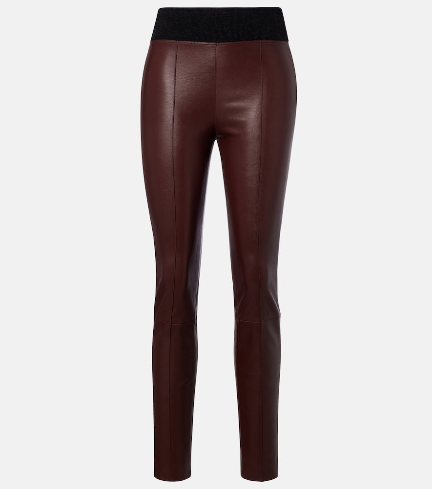 Brunello Cucinelli Pantalon slim en cuir finitions en laine 2900$