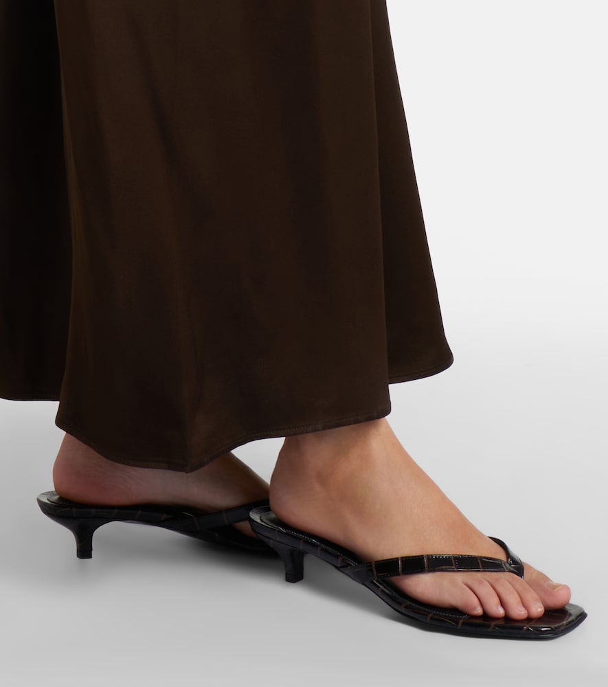 Toteme Croc-effect leather thong sandals