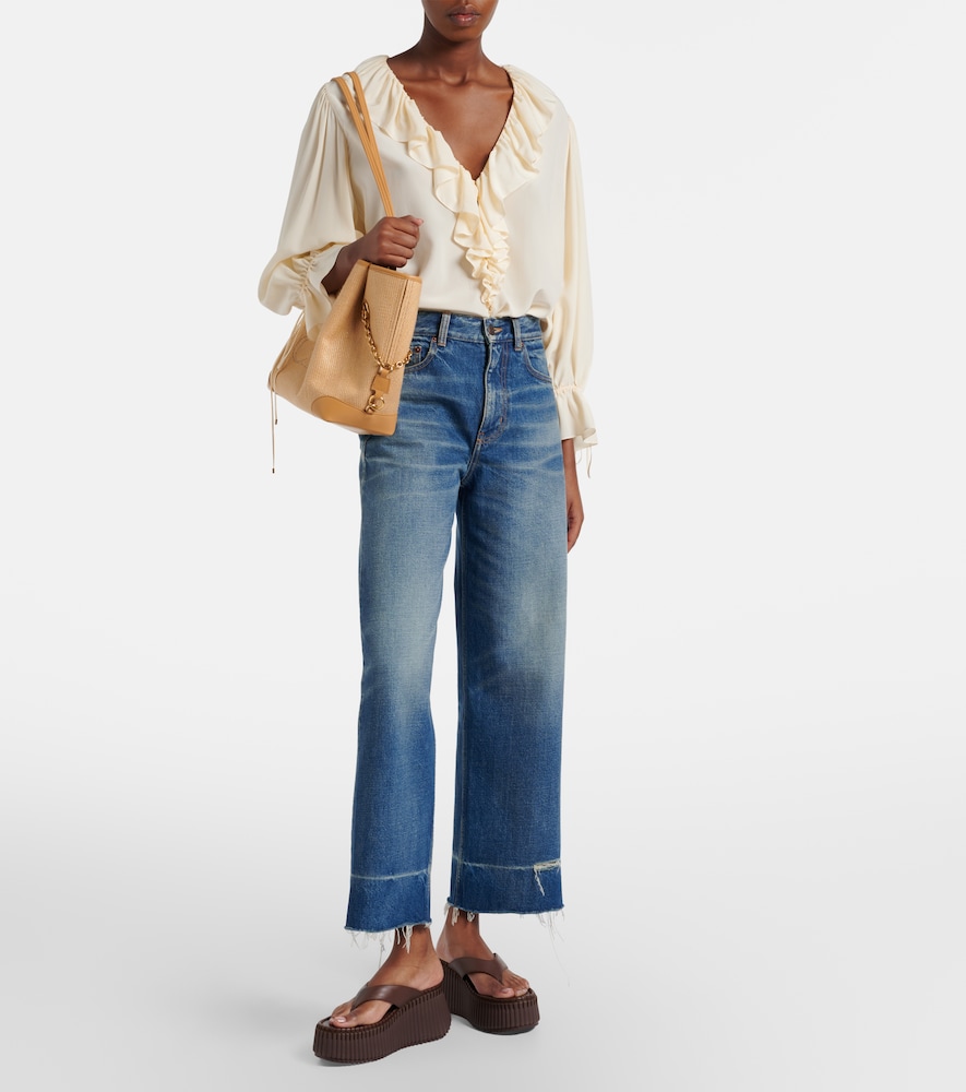 Chloé Nama Leather Platform Thong Sandals