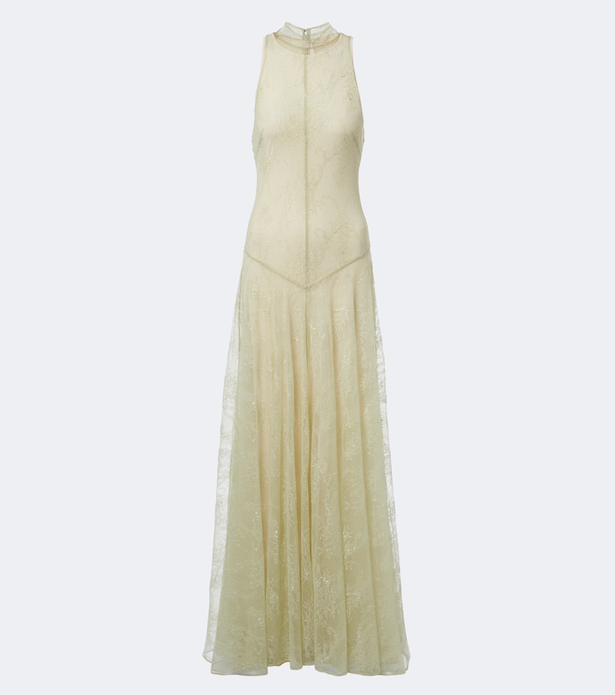 De La Vali Palomina halterneck lace maxi dress