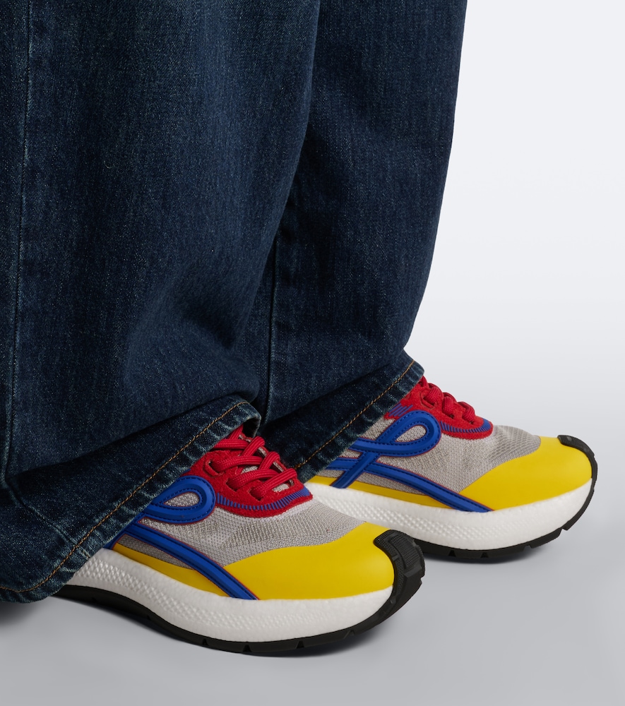 Pogo Colorbocked Mesh-Trimmed Sneakers