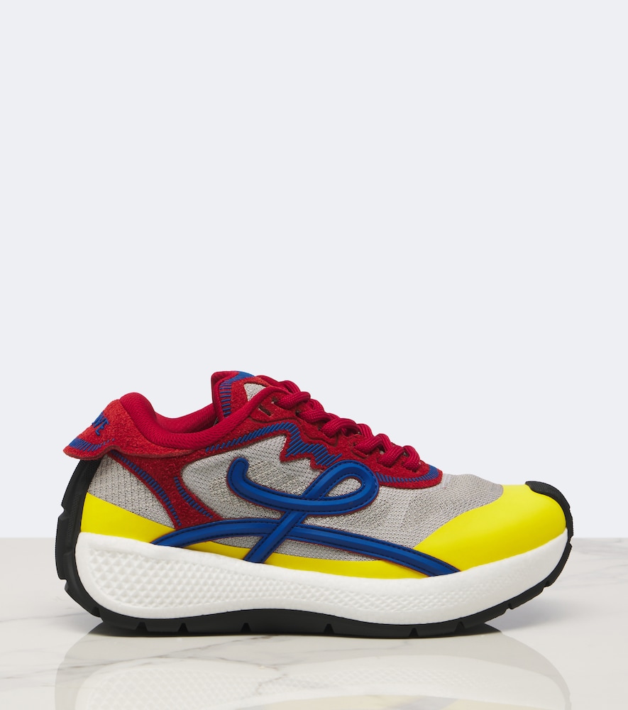 Pogo Colorbocked Mesh-Trimmed Sneakers