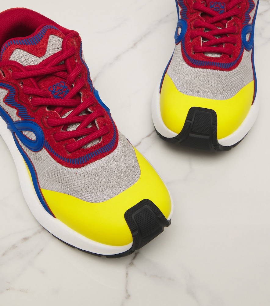 Pogo Colorbocked Mesh-Trimmed Sneakers