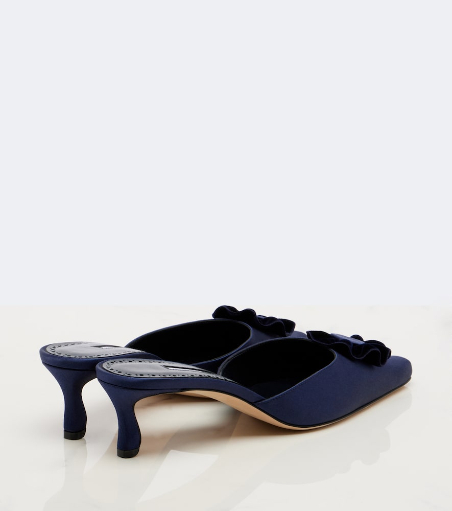 Caulon Floral-Appliqué Mules