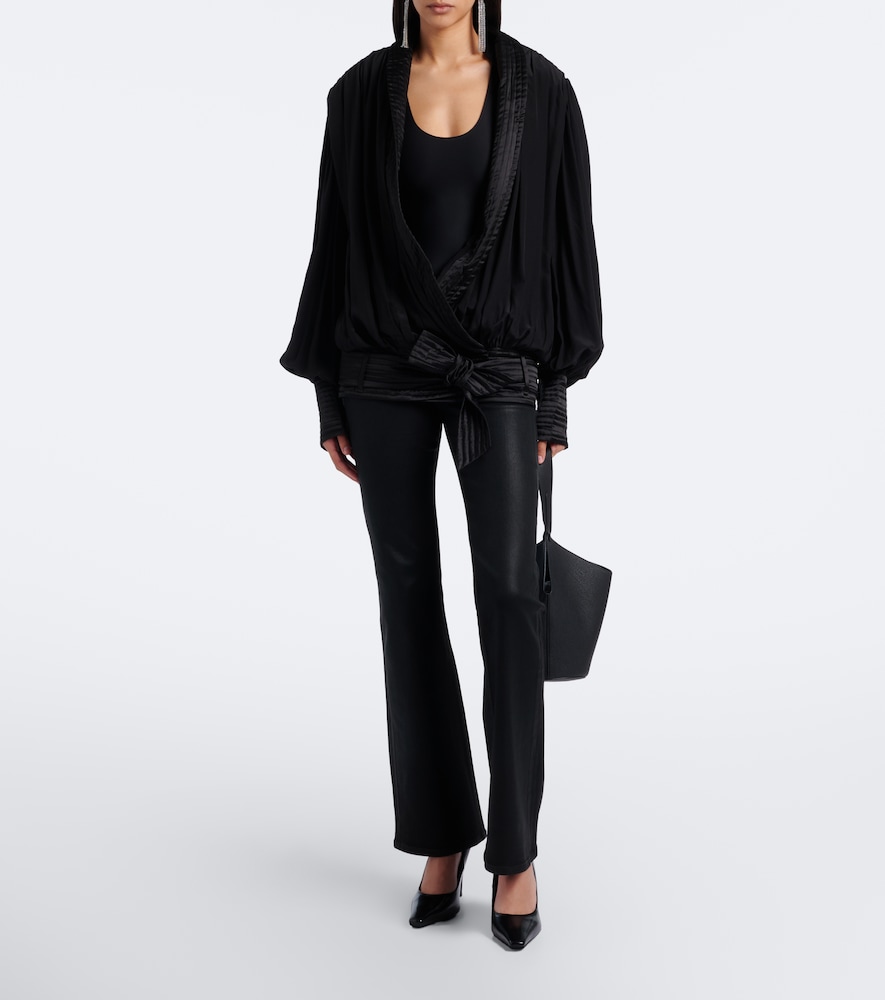 Coated Bootcut Jeans