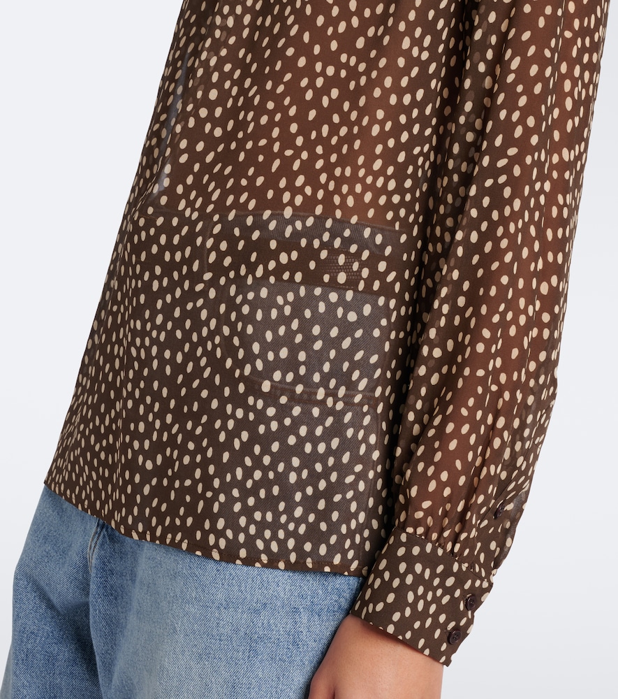 Remie Polka-Dot Silk Chiffon Blouse