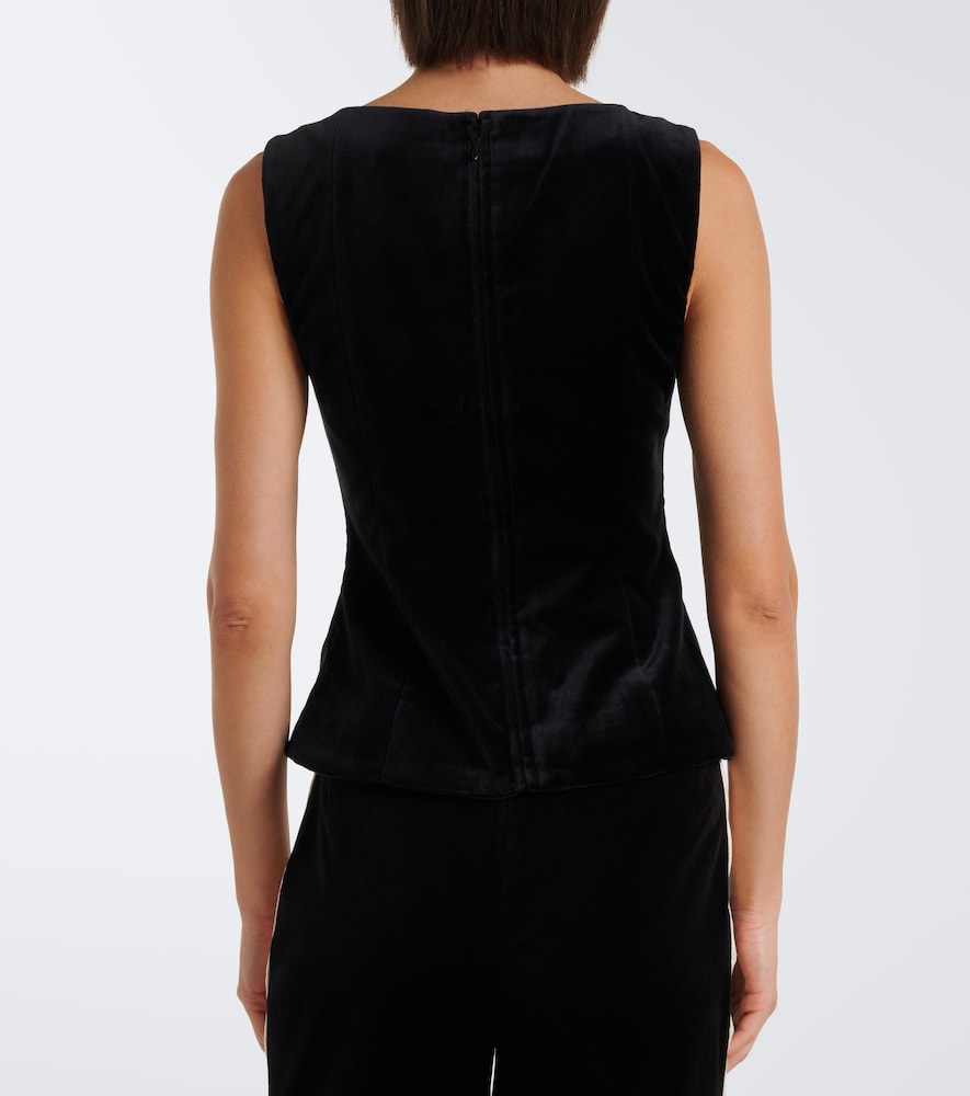 Florian Embroidered Cotton Velvet Top