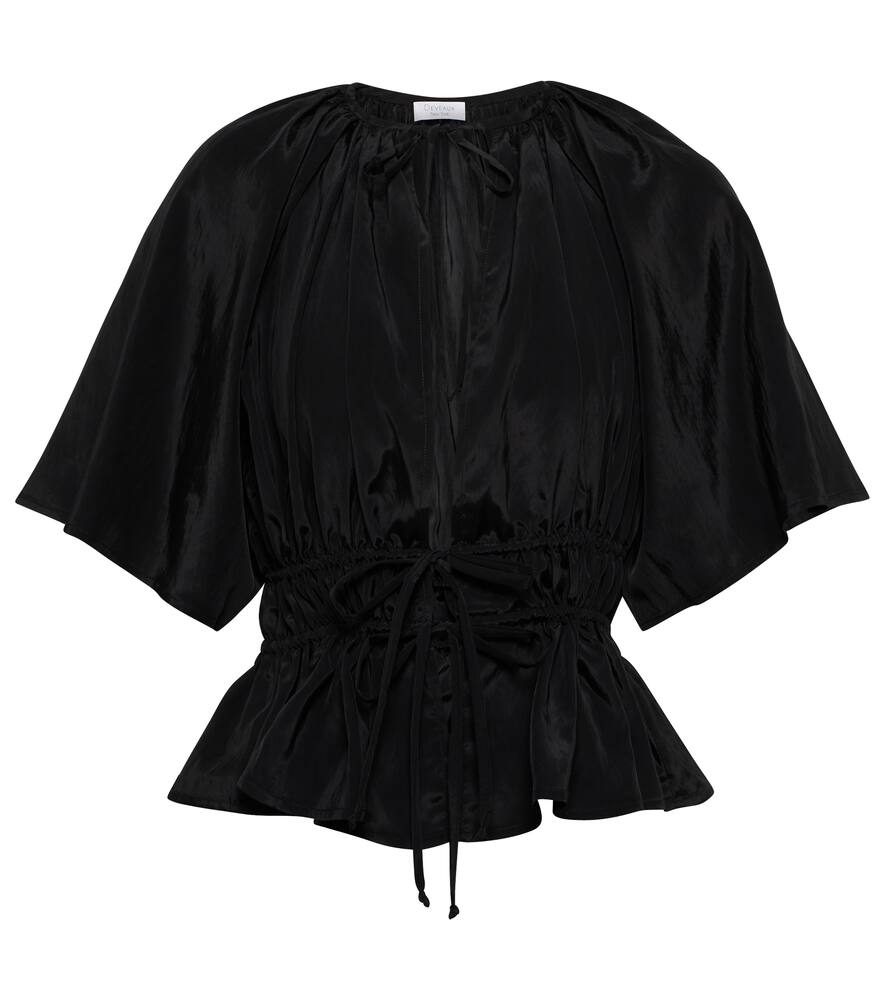 Deveaux New York Lace-up peplum top