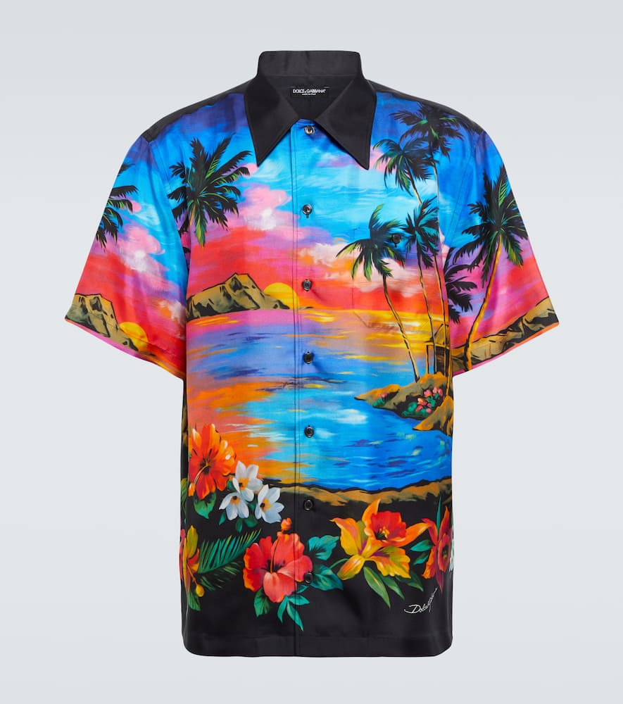 Dolce & Gabbana Print Cotton Shirt In Hawaii