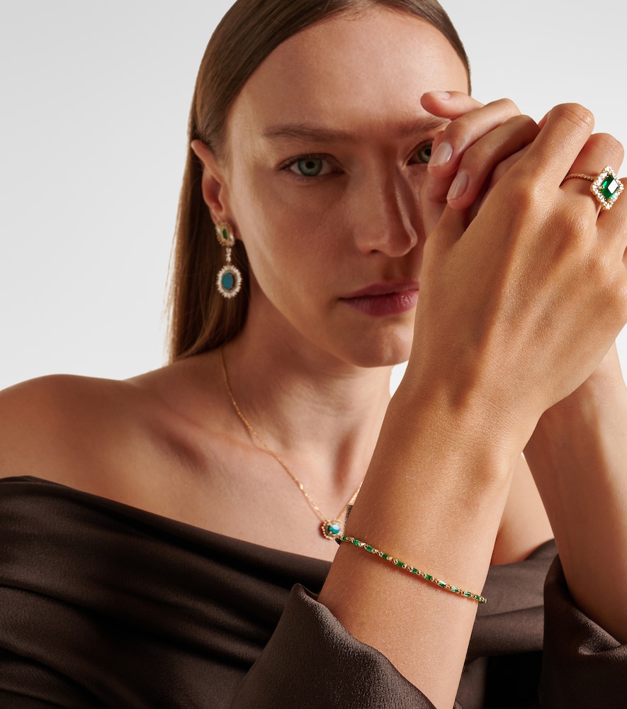  Suzanne Kalan Suzanne Kalan Armband Aus 18kt Gelbgold Mit Smaragden 