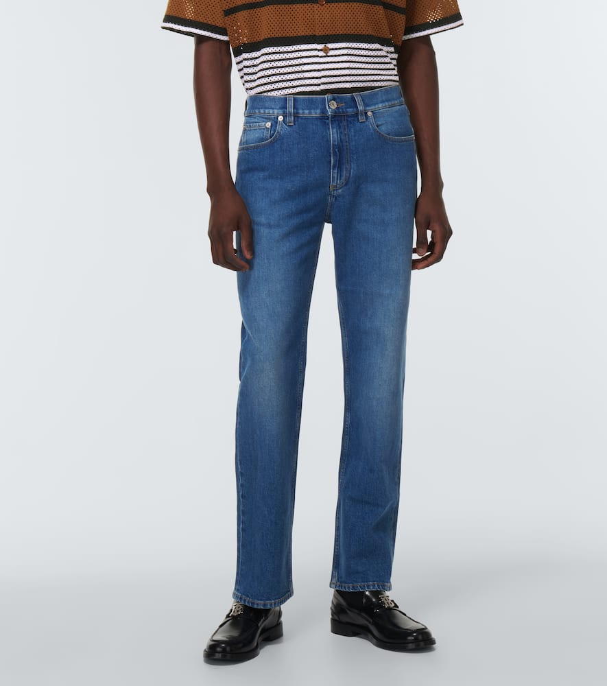 Shop Burberry Straight-leg Jeans In Muted Navy