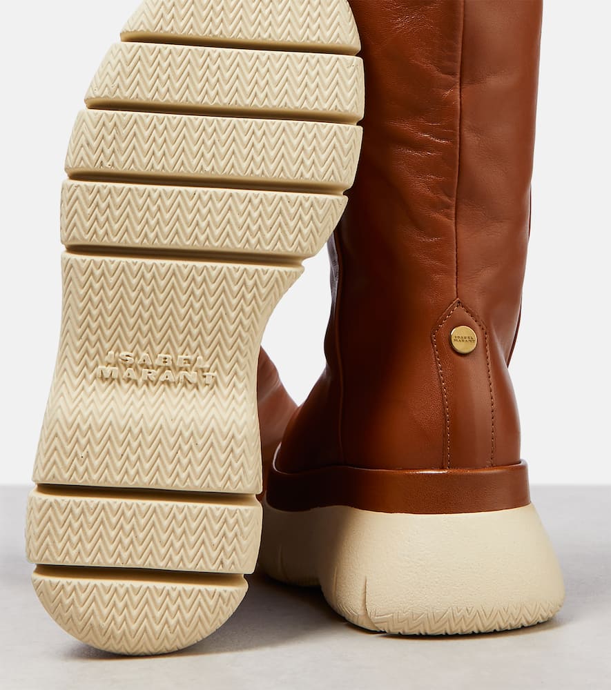 Isabel Marant Malyx Leather High Boots In Brown