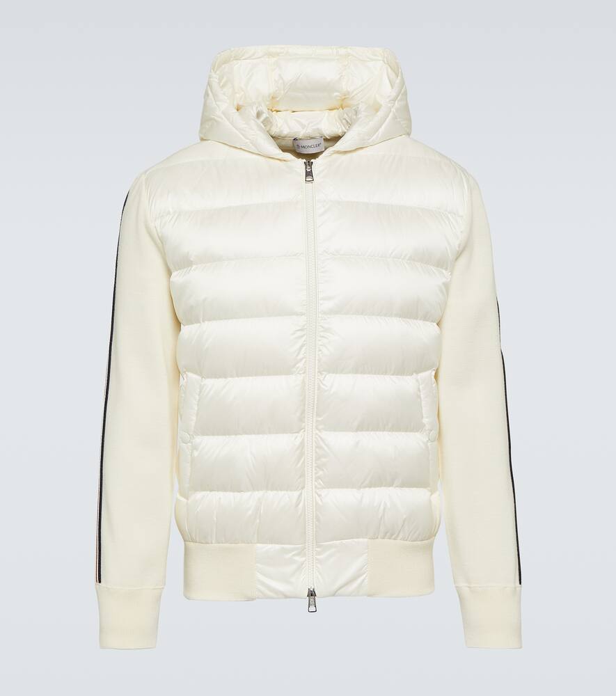 Moncler Down-paneled Wool Jacket In Natural