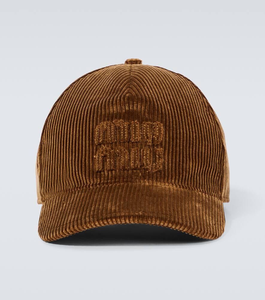Miu Miu Logo cotton corduroy baseball cap