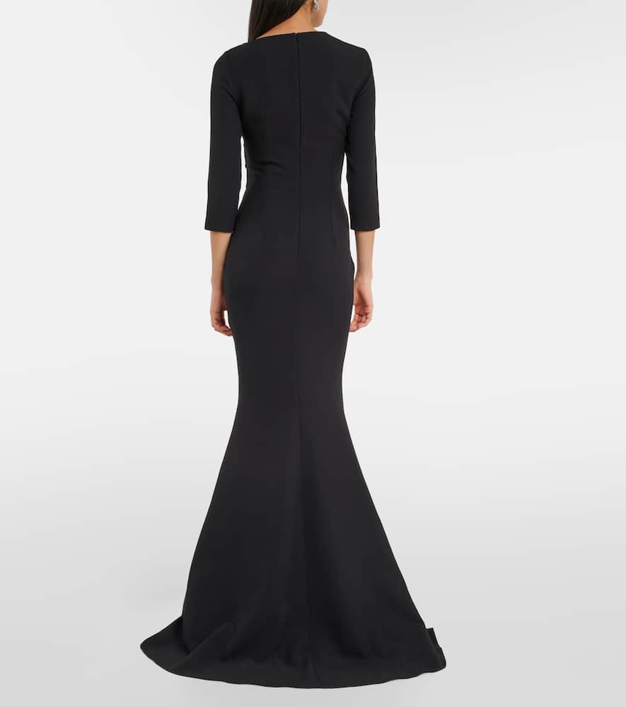 Shop Safiyaa Pollina Crêpe Gown In Black