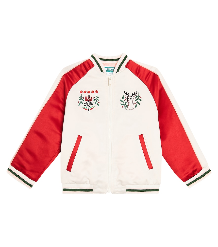 Kenzo Kids Embroidered satin varsity jacket　ケンゾー キッズ 刺繍入りサテンスタジャン Kenzo