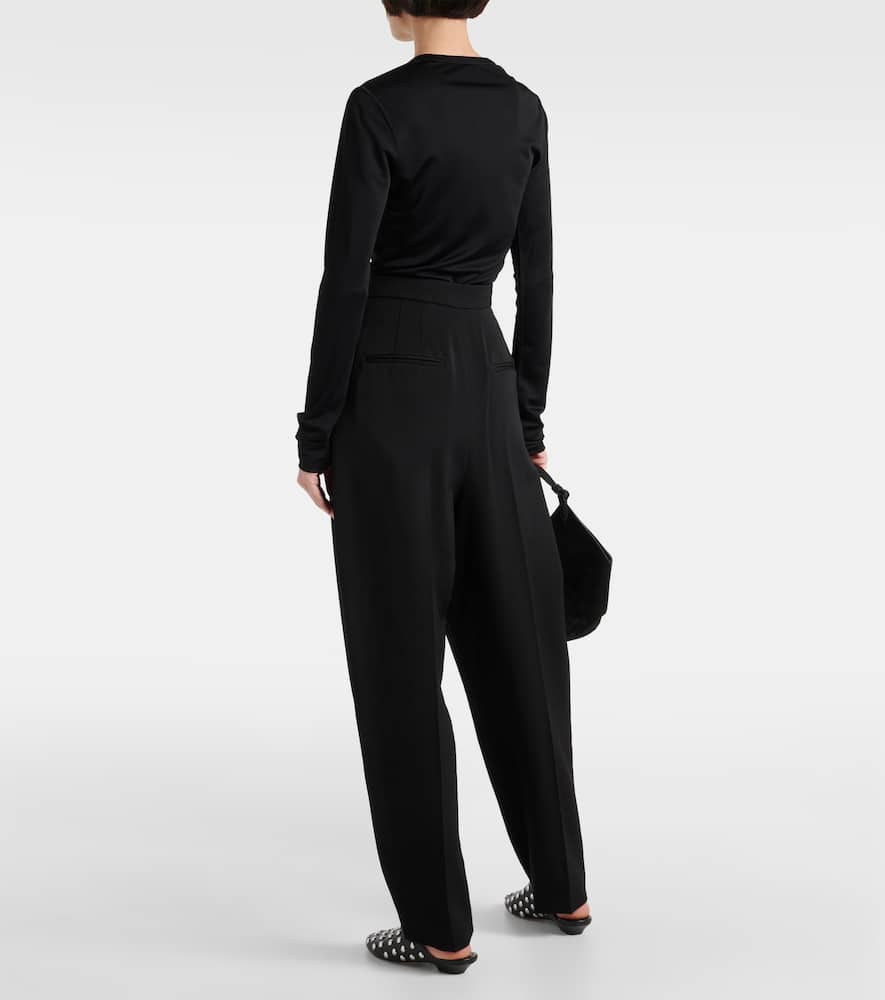 Shop Khaite Ashford Wool-blend Straight Pants In Black