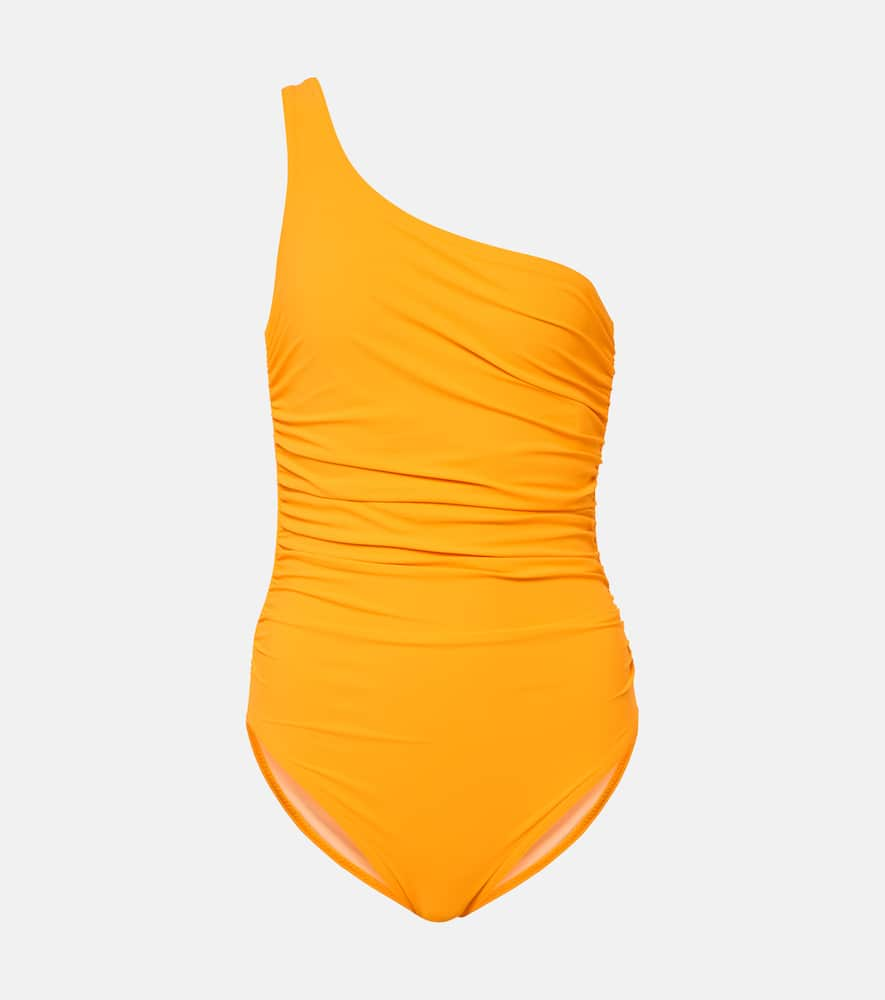 Ruched one-shoulder swimsuit