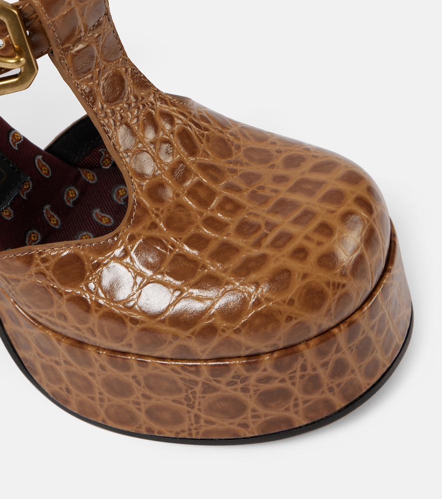  Etro Etro Croc-effect Leather Mary Jane Pumps 